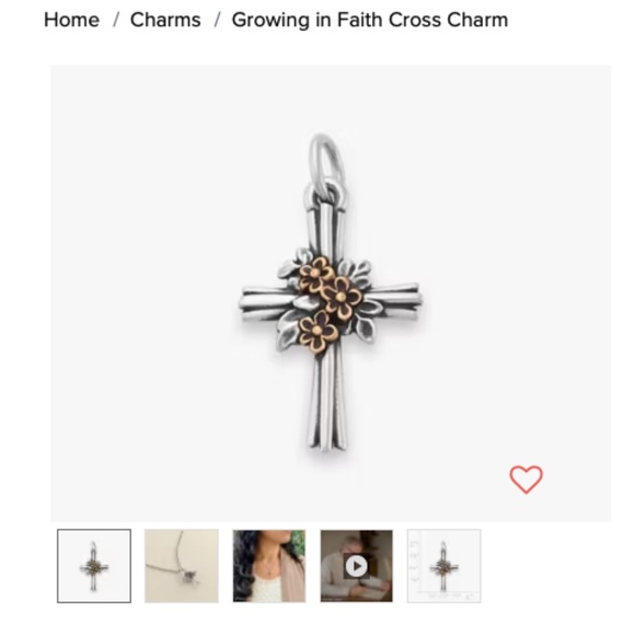 James Avery Growing in Faith Cross Charm - Picture 3 of 4